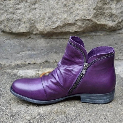 Women's trendy ankle boots with supportive footbed design – Purple