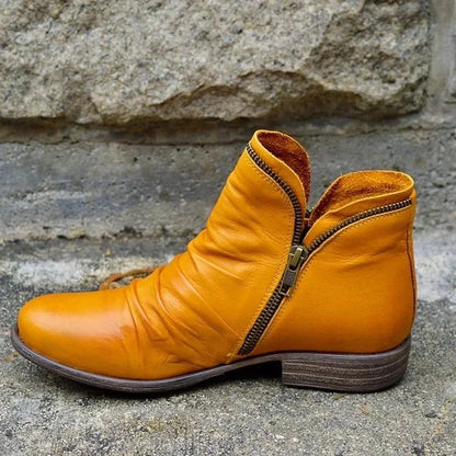 Women's trendy ankle boots with supportive footbed design – Yellow