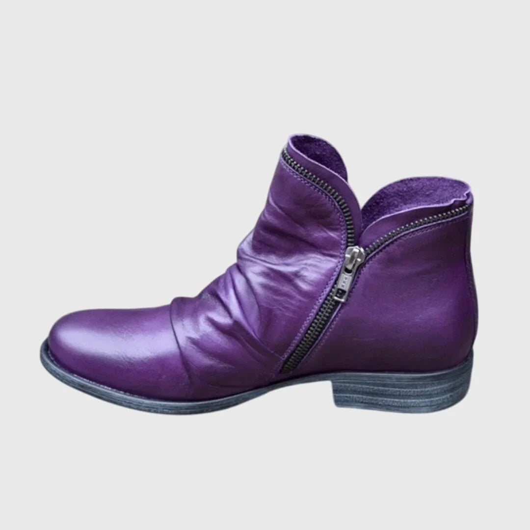 Women's cushioned shoes with gel-filled sole and ankle strap – Purple