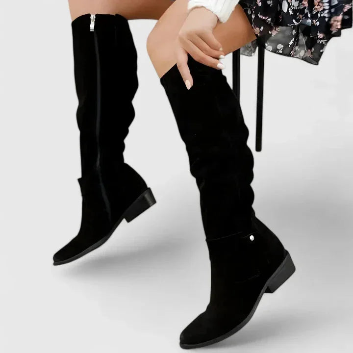 Women's cushioned knee-high boots with gel-filled sole