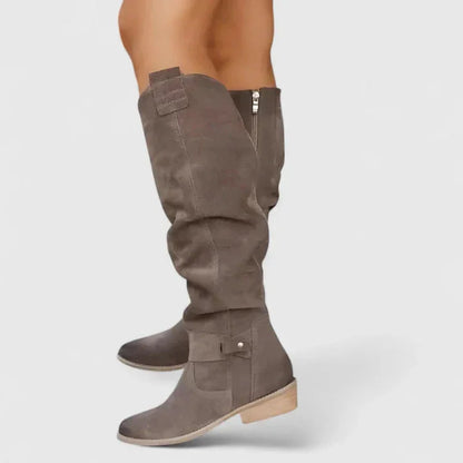 Women's cushioned knee-high boots with gel-filled sole