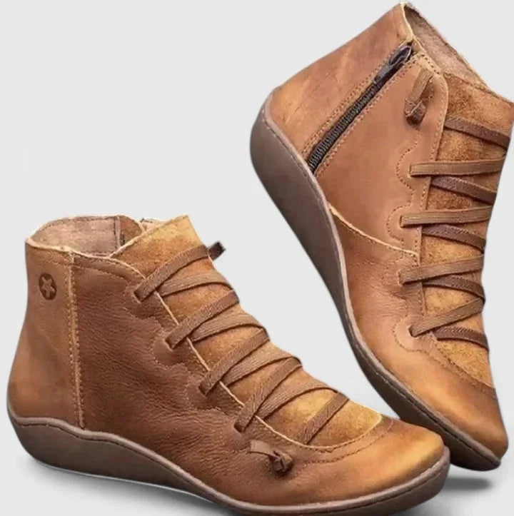 Women's ankle boots with supportive footbed and durable sole – Brown
