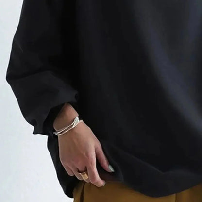 Women's oversized roll-neck knit sweater with relaxed fit