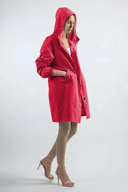 Women's oversized water-resistant windbreaker jacket