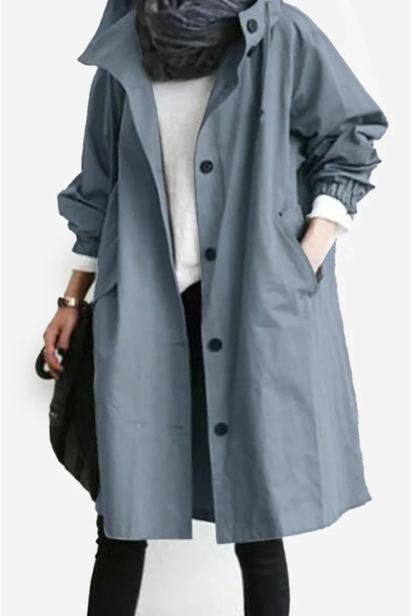 Women's oversized water-resistant windbreaker jacket