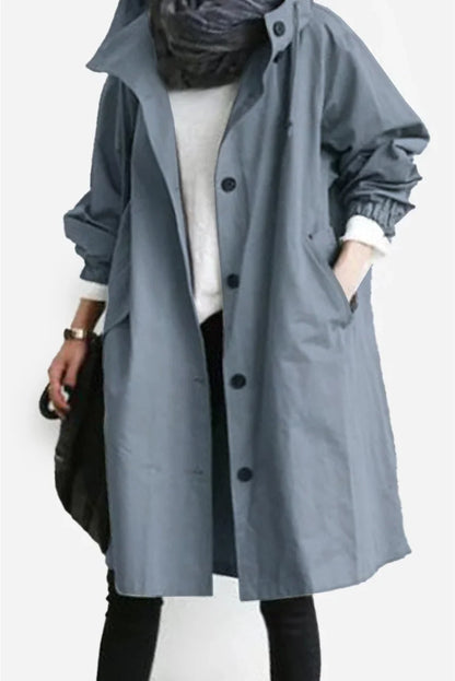 Women's oversized water-resistant windbreaker jacket