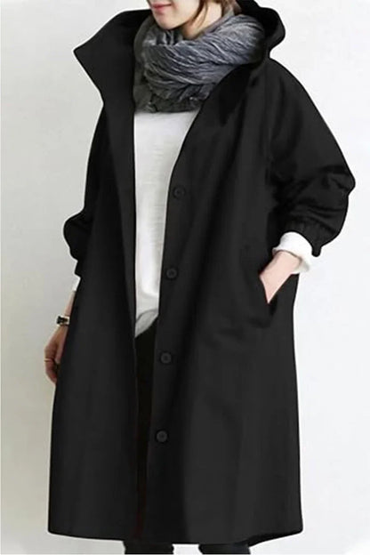 Women's oversized water-resistant windbreaker jacket – Black