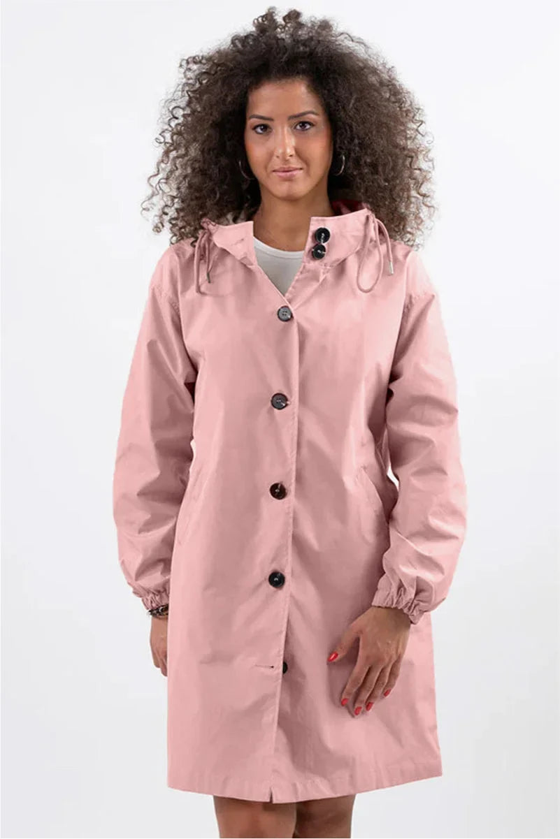 Women's oversized water-resistant windbreaker jacket – Pastel Pink