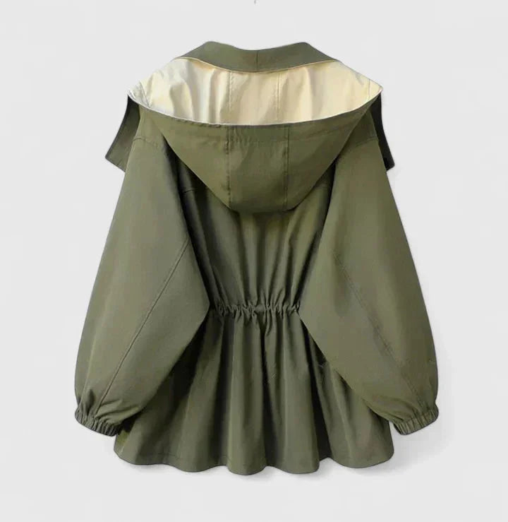 Women's zip-up collared jacket with two-tone colourblock