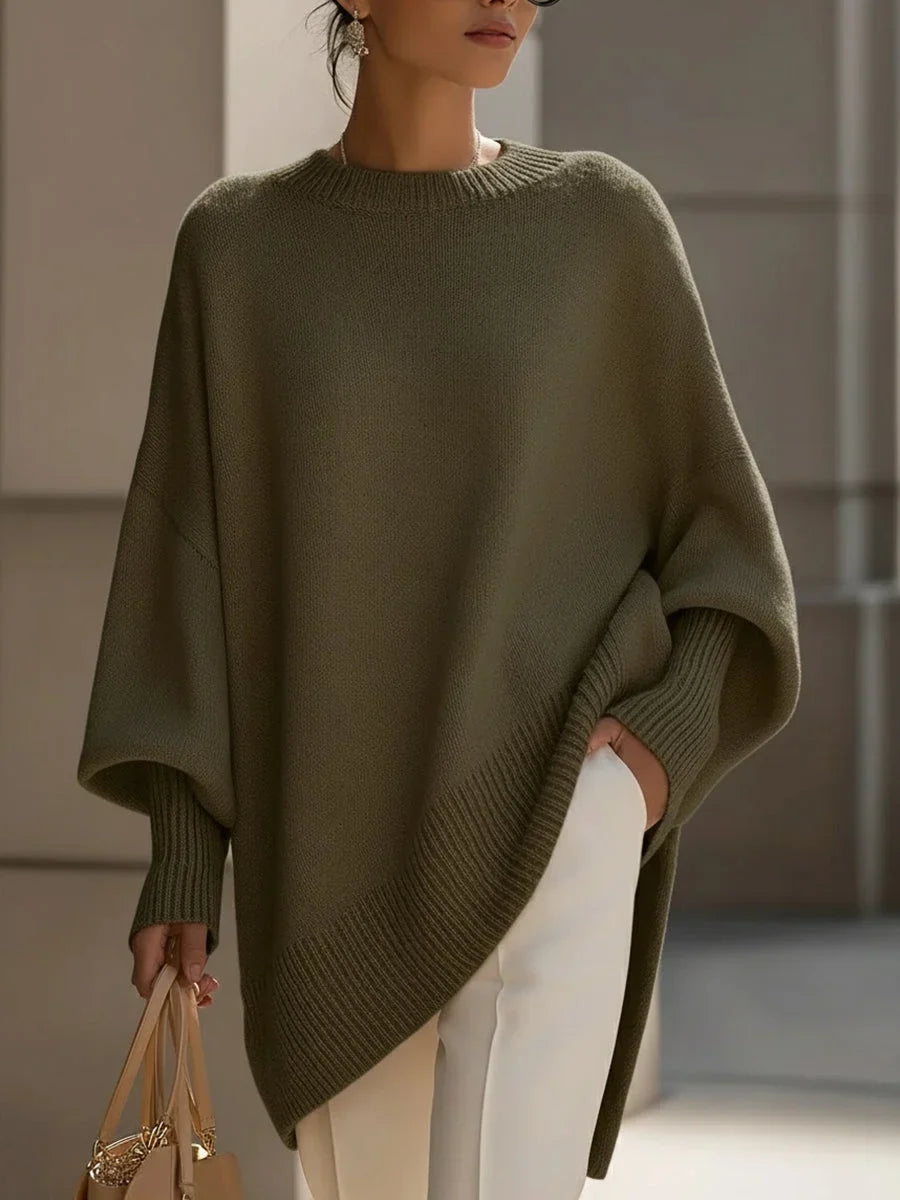 Women's knitted jumper, oversized wool blend
