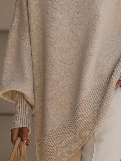 Women's knitted jumper, oversized wool blend