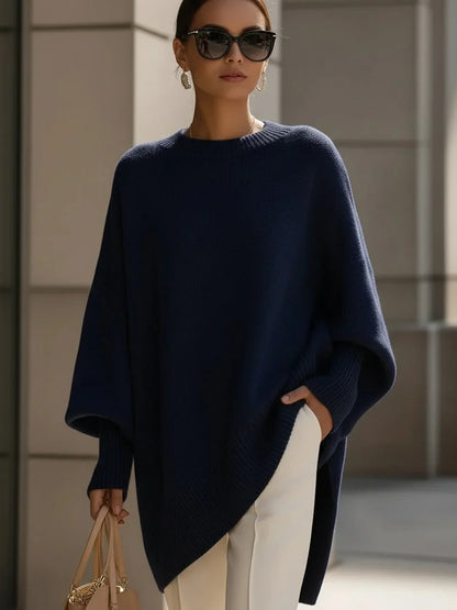 Women's knitted jumper, oversized wool blend