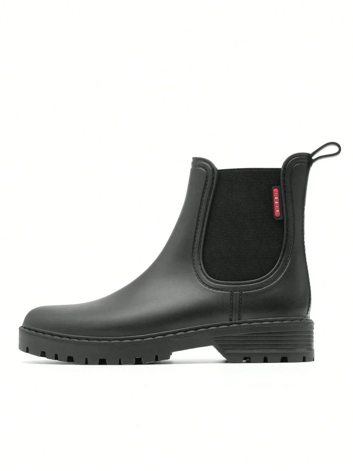 Women's waterproof Chelsea rain boots with matte finish – Black