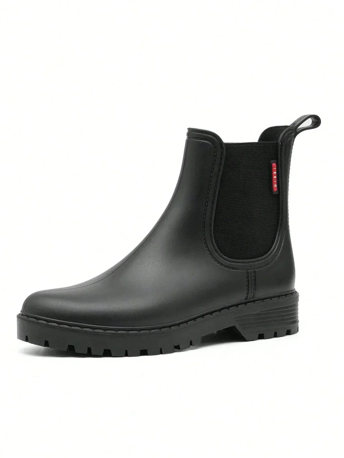 Women's waterproof Chelsea rain boots with matte finish – Black