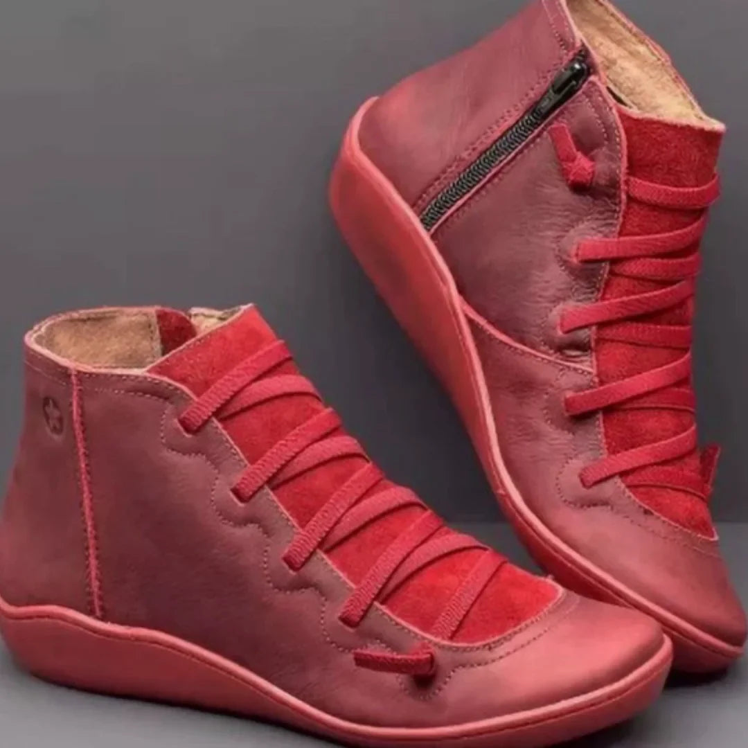 Women's ankle boots with lace-up front for casual wear