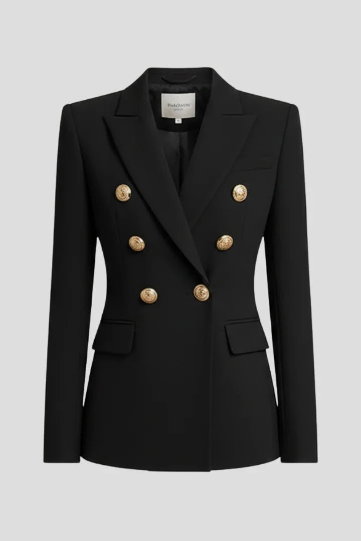 Women’s double-breasted blazer with tone button details