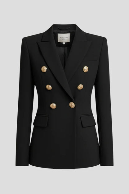 Women’s double-breasted blazer with tone button details