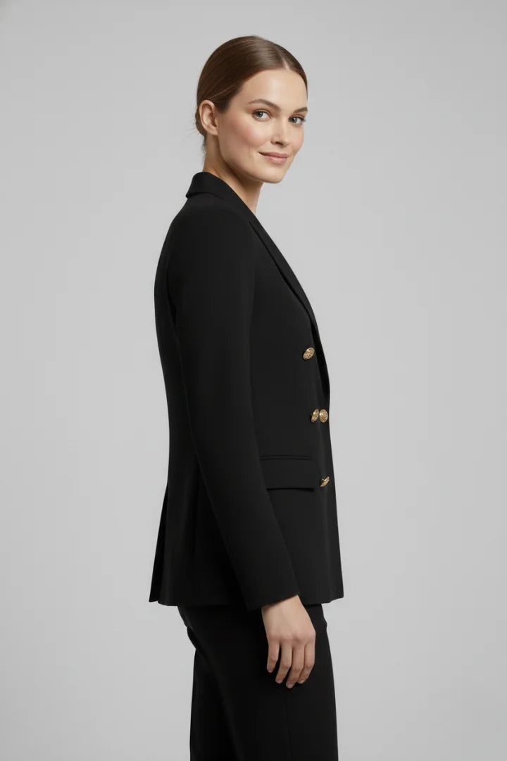 Women’s double-breasted blazer with tone button details