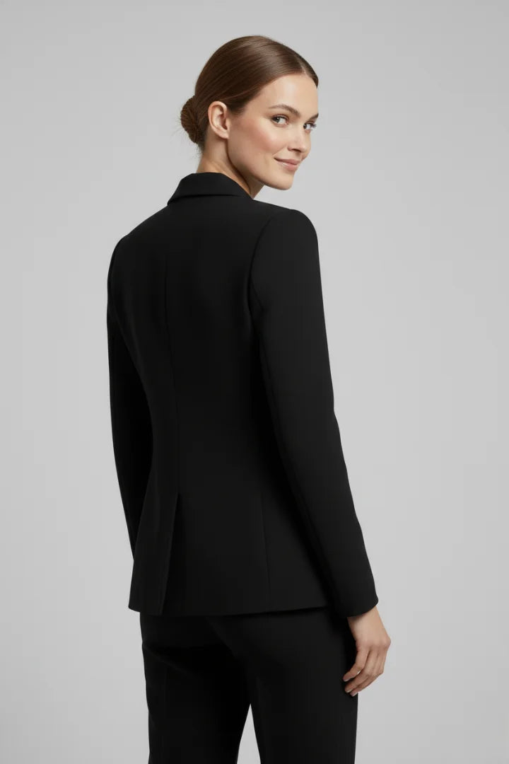 Women’s double-breasted blazer with tone button details
