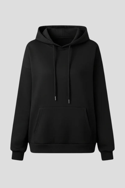 Women’s hoodie with drawstring hood and front kangaroo pocket