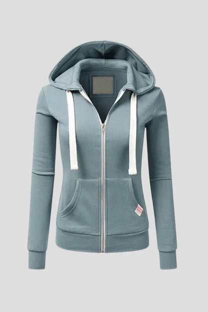 Women’s hoodie with front zipper and kangaroo pockets
