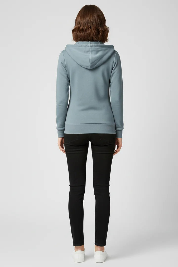Women’s hoodie with front zipper and kangaroo pockets