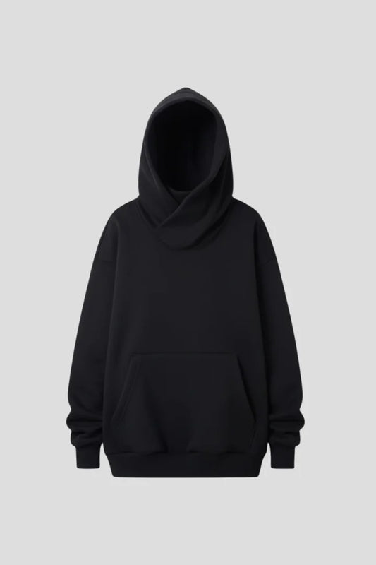 Women’s hoodie with high neck and wide hood