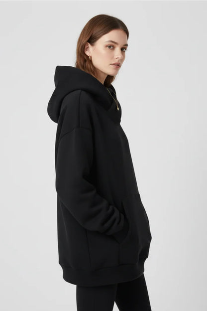 Women’s hoodie with high neck and wide hood