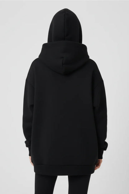 Women’s hoodie with high neck and wide hood