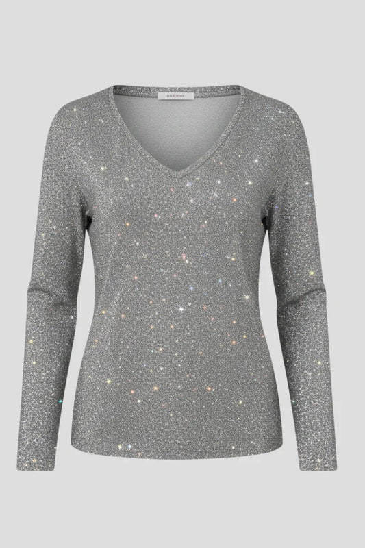 Women’s sequin V-neck long sleeve jumper