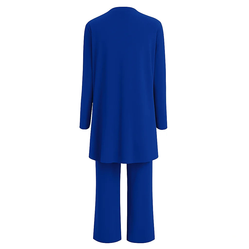 Women's 3-piece knit cardigan tank and wide-leg pants set