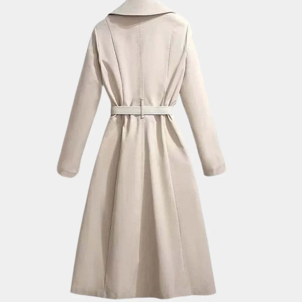 Women's belted classic midi trench coat