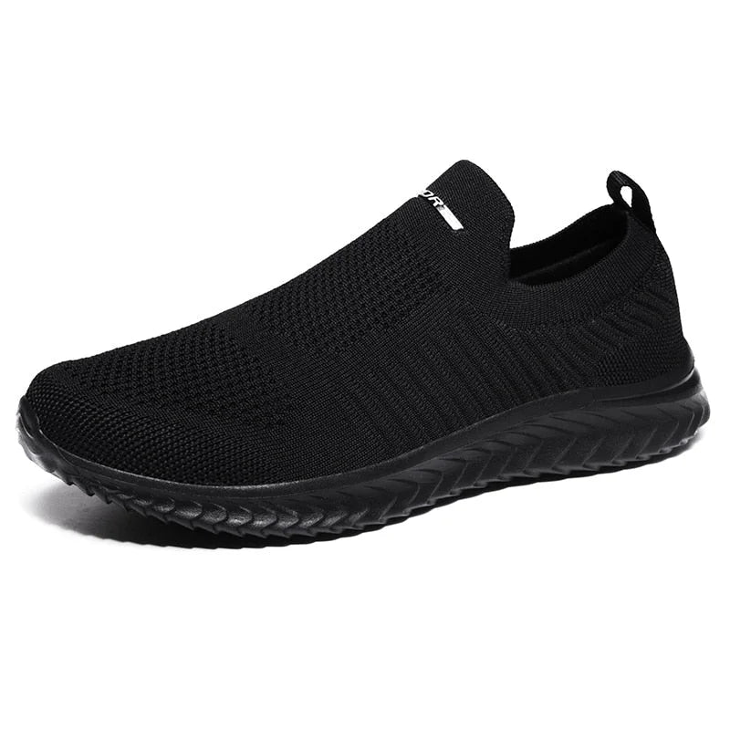 Women's knit slip-on athletic sneakers with arch support – Midnight Black