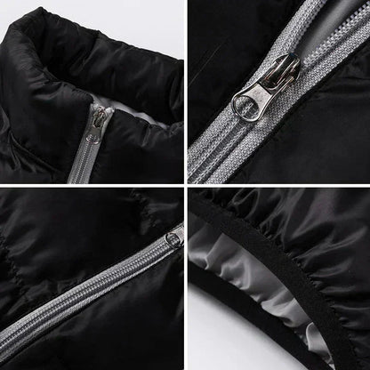 Women's quilted thermal puffer jacket with stand-collar full-zip