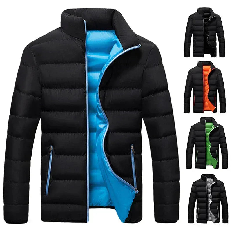 Women's quilted thermal puffer jacket with stand-collar full-zip