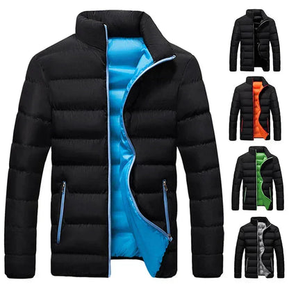 Women's quilted thermal puffer jacket with stand-collar full-zip