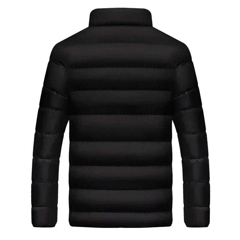 Women's quilted thermal puffer jacket with stand-collar full-zip