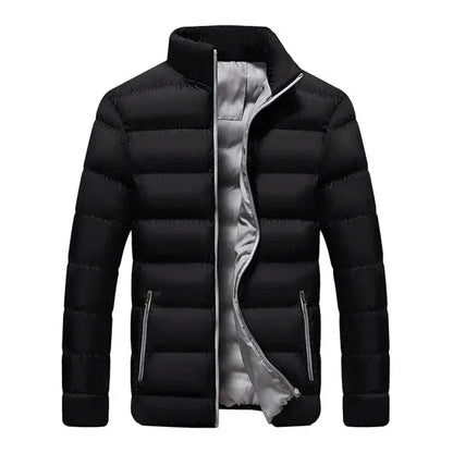 Women's quilted thermal puffer jacket with stand-collar full-zip – Grey