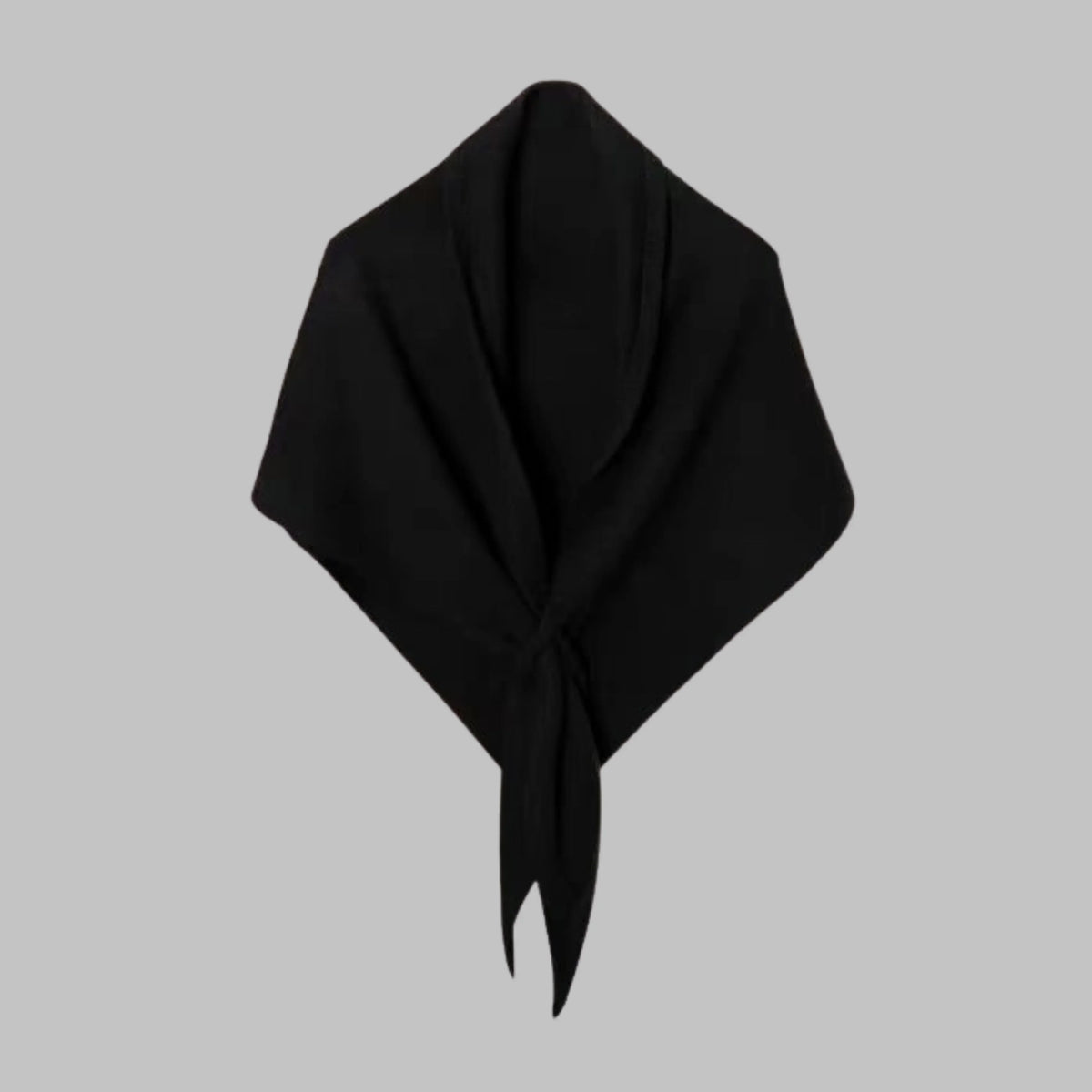 Women's bold horizontal striped soft knit triangle shawl – Black