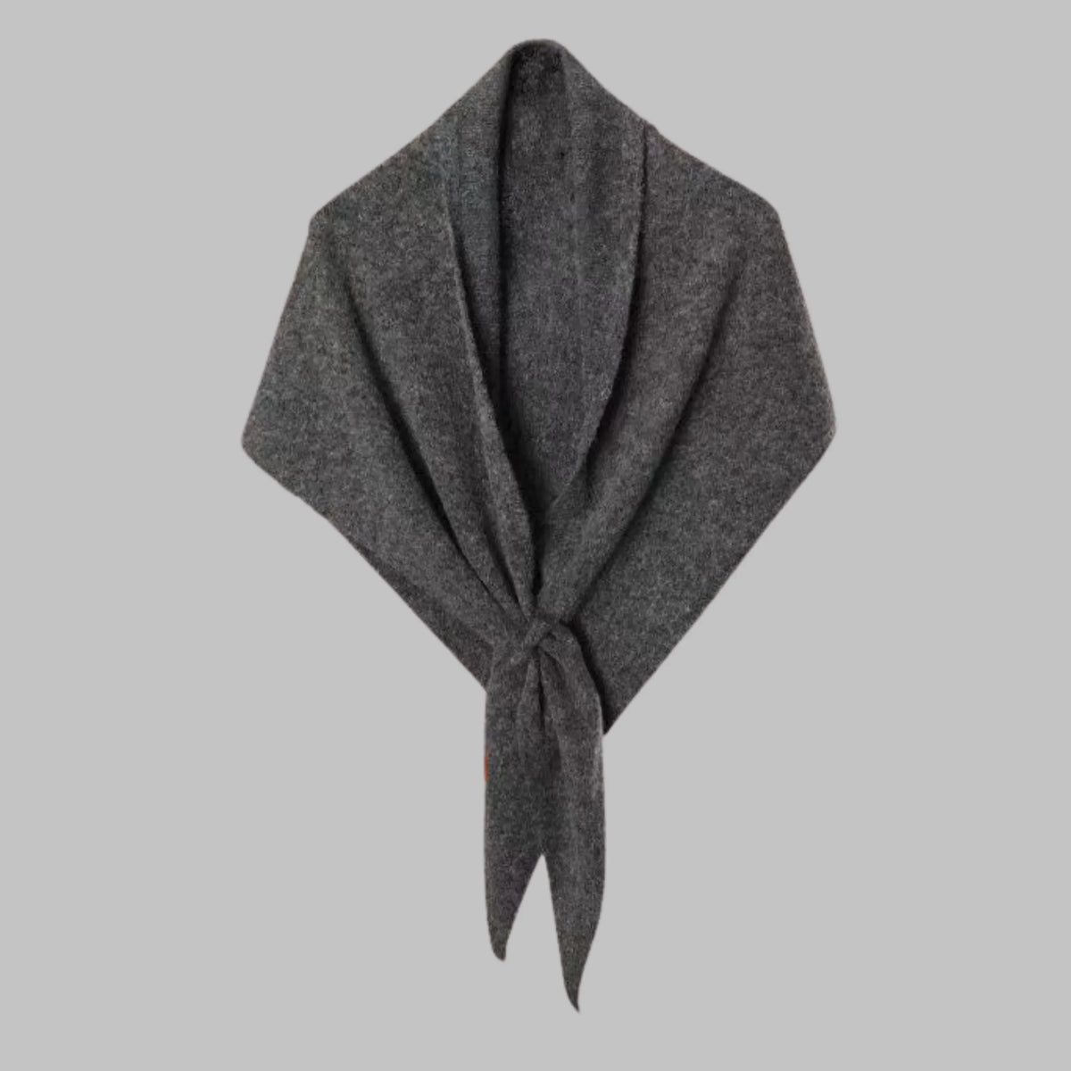 Women's bold horizontal striped soft knit triangle shawl – Dark Grey