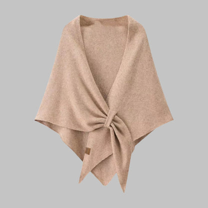 Women's bold horizontal striped soft knit triangle shawl