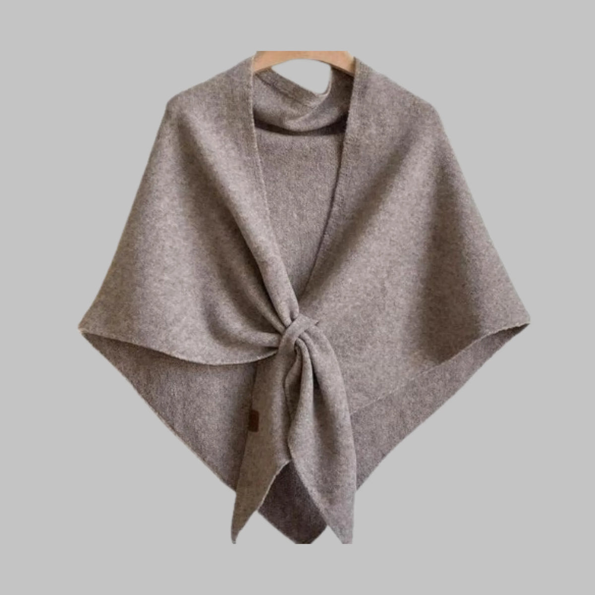 Women's bold horizontal striped soft knit triangle shawl – Mocha
