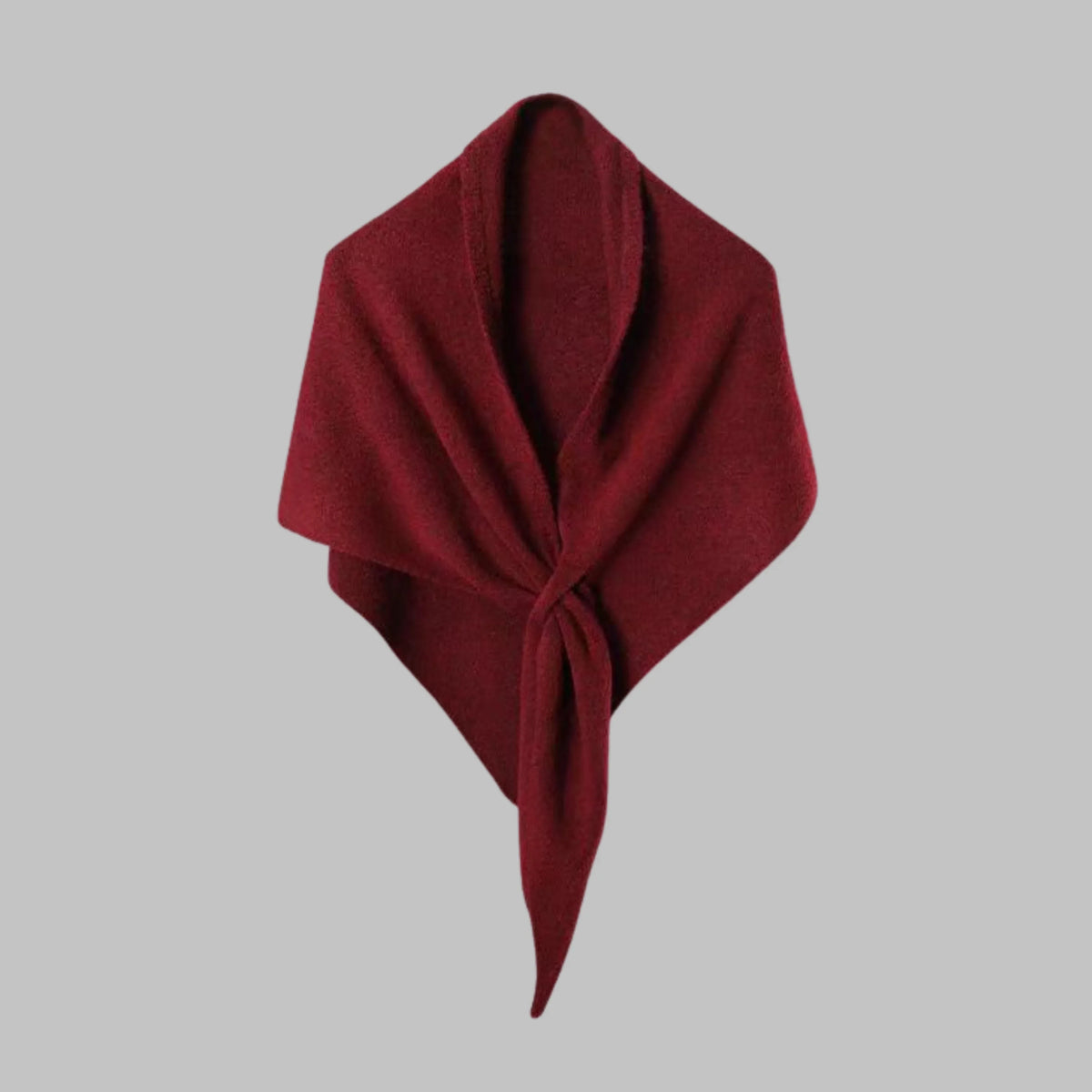 Women's bold horizontal striped soft knit triangle shawl – Red
