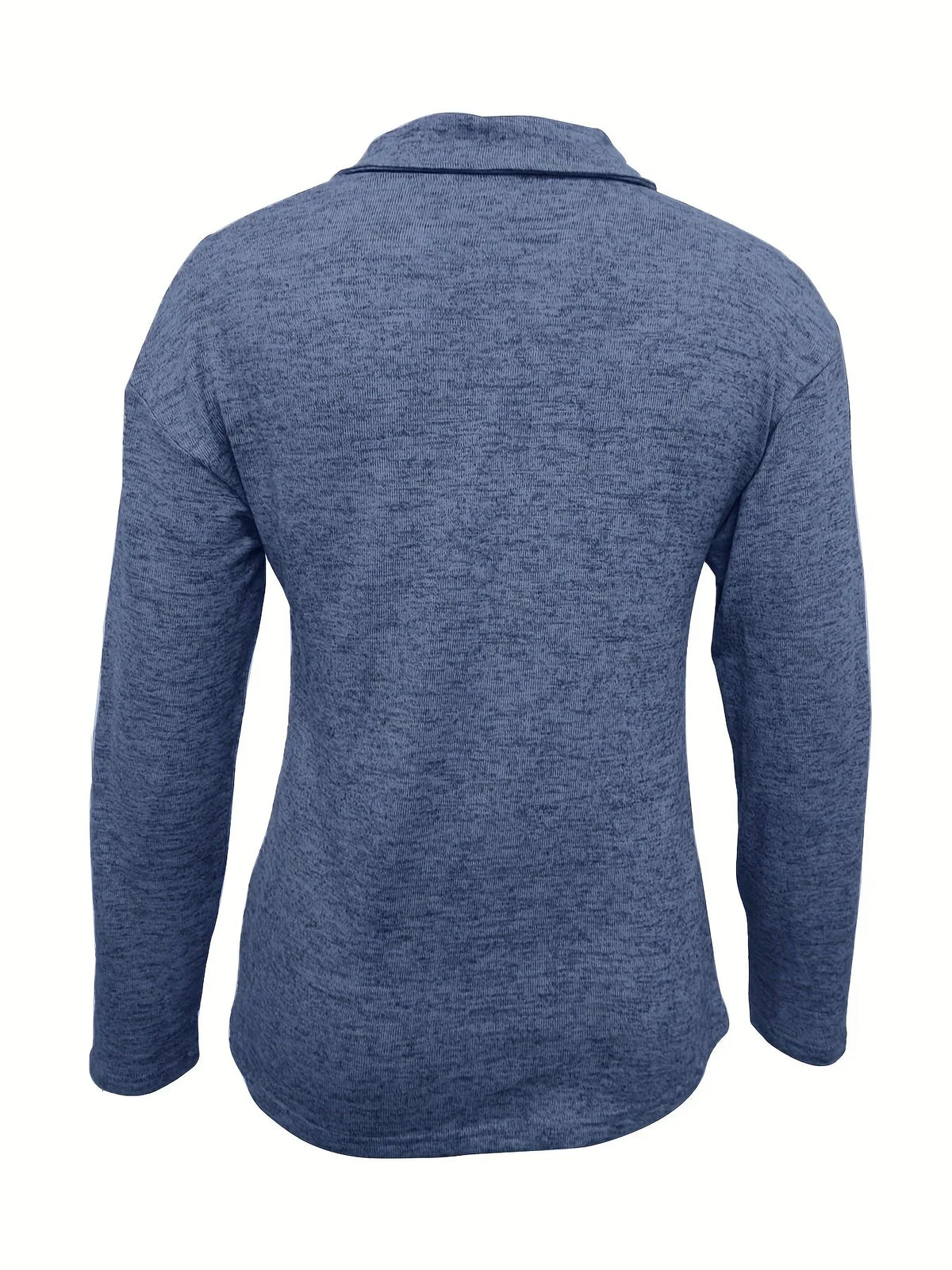 Women's casual long-sleeve pullover knit sweater with half-zip collar