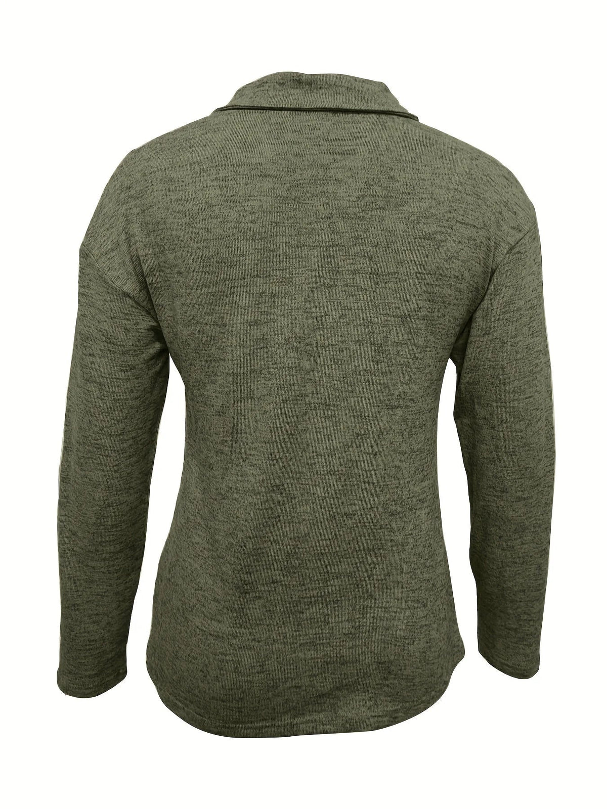 Women's casual long-sleeve pullover knit sweater with half-zip collar