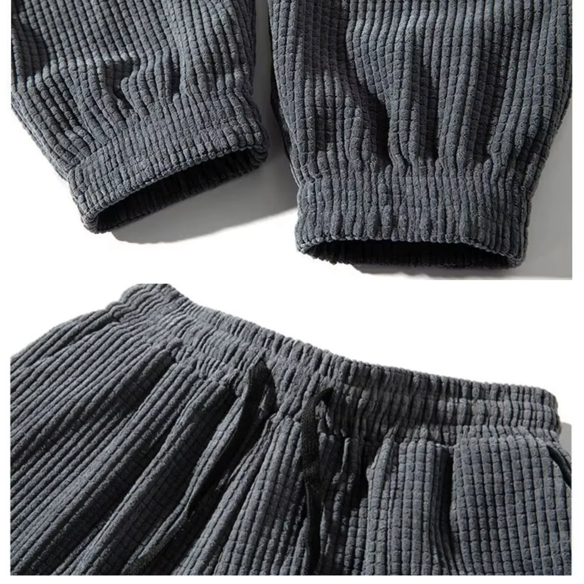 Women's classic corduroy joggers with drawstring waist and elastic cuffs