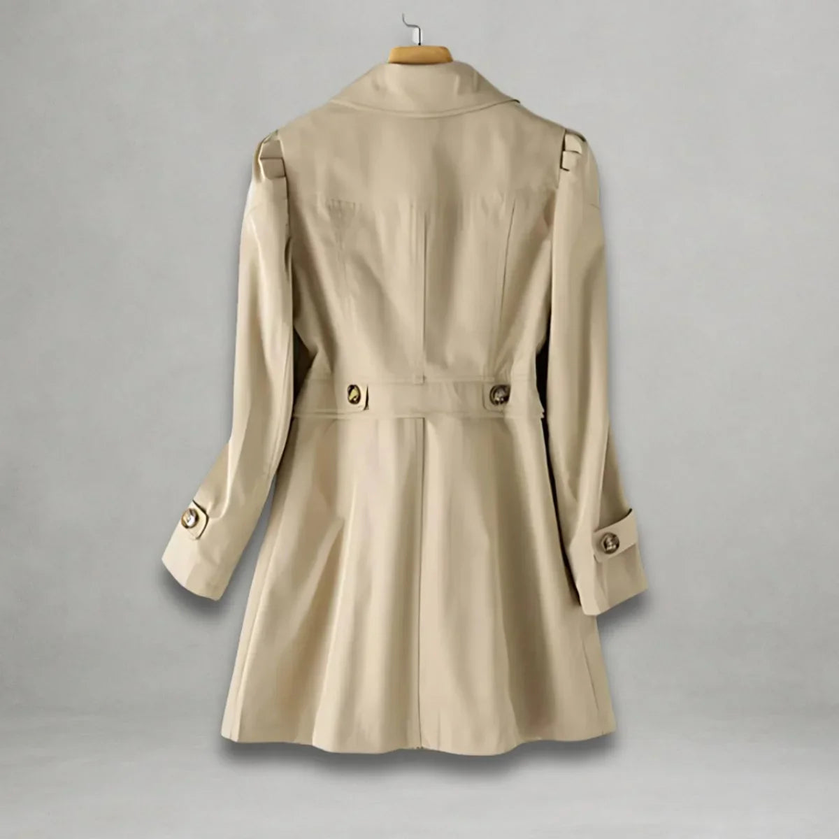 Women's classic single-breasted trench coat notch lapel