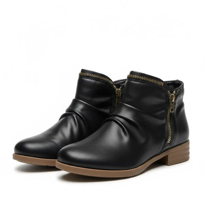 Women's comfortable comfort scrunch ankle boots with side zipper
