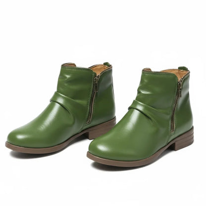 Women's comfortable comfort scrunch ankle boots with side zipper