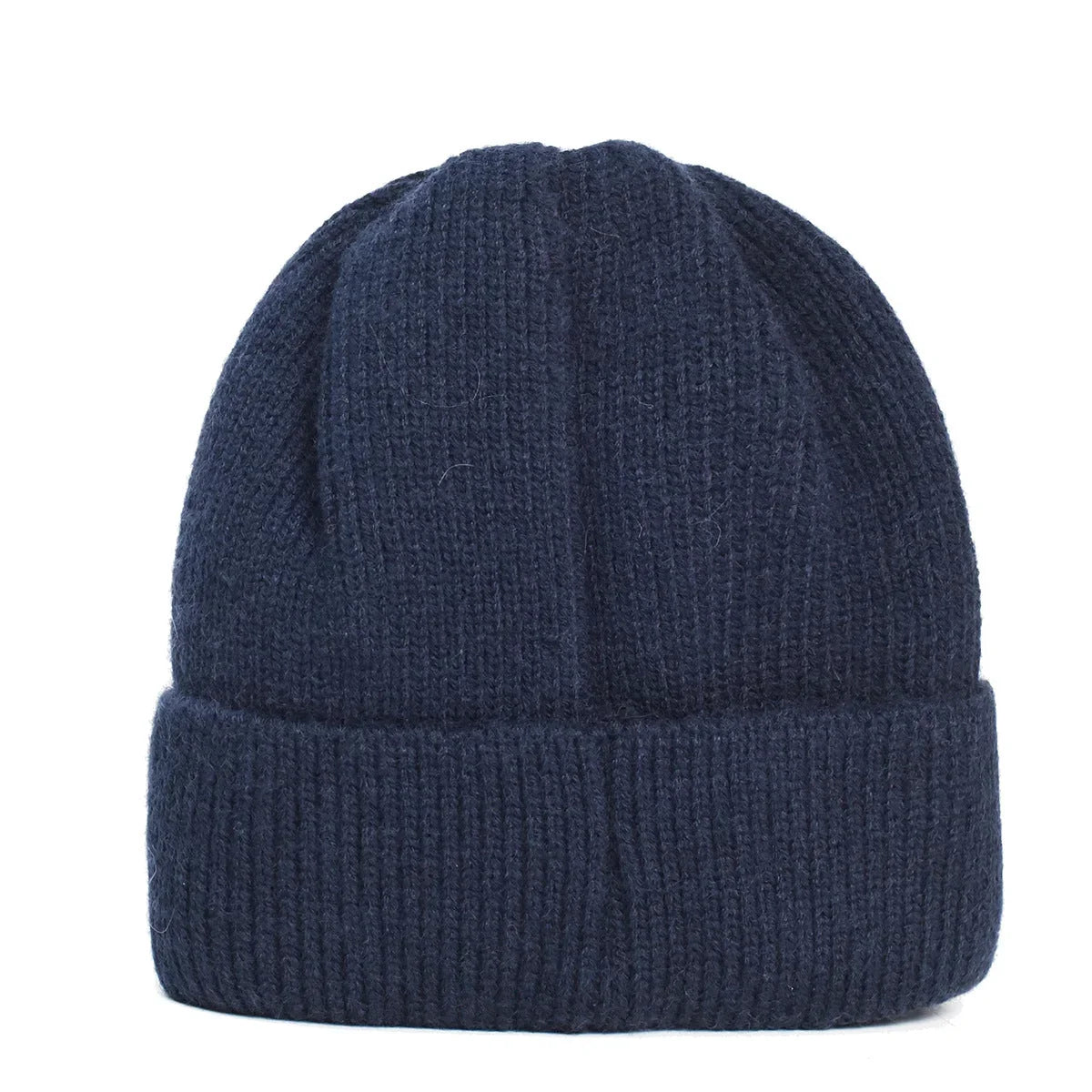 Women's cozy knit beanie with fold-over cuff and rhinestone embellishments